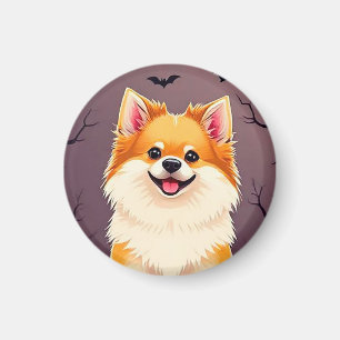 Aimant Chien dans une scène d'Halloween avec des citrouil