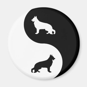 Aimant Chien de berger allemand Yin Yang
