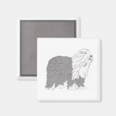 Aimant Chien de berger anglais (Recto/Verso)