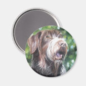 Aimant Chien de chasse aux poils (Recto/Verso)