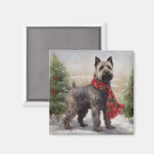 Aimant Chien de Chesapeake à Noël de neige (Recto/Verso)