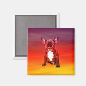 Aimant Chien De Chien À Chien Assis Sur La Plage (Recto/Verso)