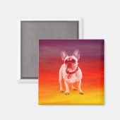 Aimant Chien De Chien À Chien Assis Sur La Plage (Recto/Verso)