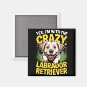 Aimant Chien de compagnie mignon drôle avec le Labrador f (Recto/Verso)