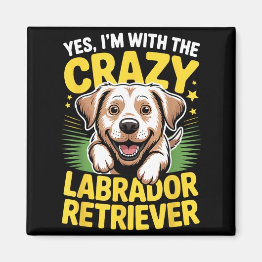 Aimant Chien de compagnie mignon drôle avec le Labrador f (Devant)