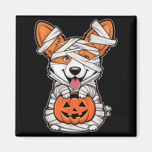 Aimant Chien de compagnie Mummy Pumpkin Halloween
