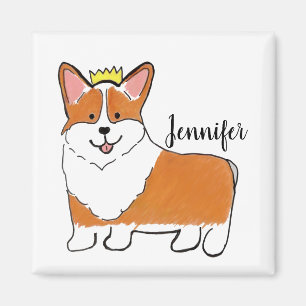 Aimant Chien de corgi royal personnalisé