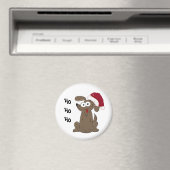 Aimant Chien de dessin animé de Noël drôle (In Situ (Lave-vaisselle))