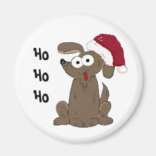 Aimant Chien de dessin animé de Noël drôle
