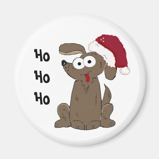 Aimant Chien de dessin animé de Noël drôle (Devant)