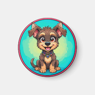 Aimant Chien de dessin animé joyeux