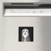 Aimant Chien de dessin de Collie à poils (In Situ (Lave-vaisselle))