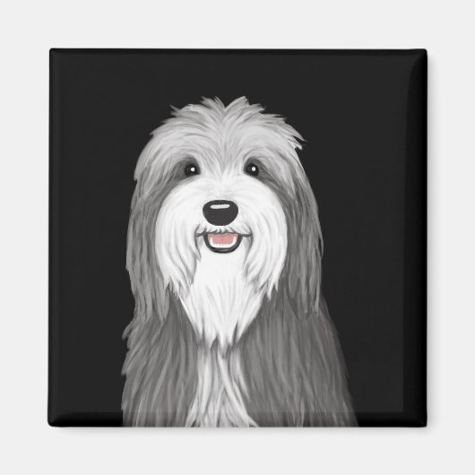 Aimant Chien de dessin de Collie à poils (Devant)