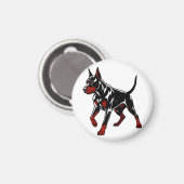 Aimant Chien de garde Doberman féroce (Recto/Verso)