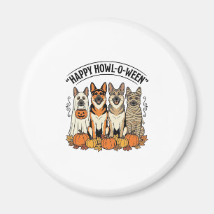 Aimant Chien de Halloween Joyeux Howl-O-Ween Vintage Berg