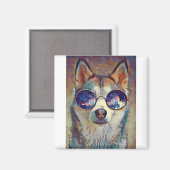 Aimant Chien de Husky ! (Recto/Verso)