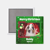 Aimant Chien de Noël Animaux de compagnie Photo Cute Cade (Recto/Verso)