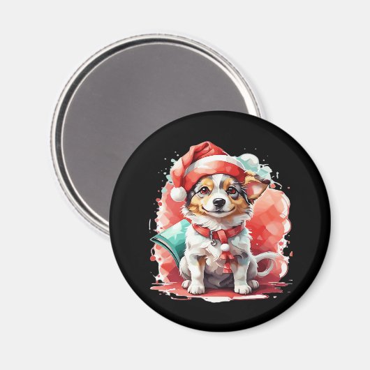 Aimant Chien de Noël Casquette - Conte de Noël Surdimensi (Recto/Verso)
