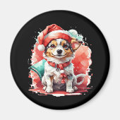 Aimant Chien de Noël Casquette - Conte de Noël Surdimensi (Devant)