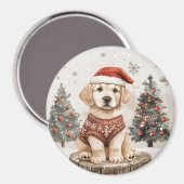 Aimant Chien de Noël du Labrador Retriever (Recto/Verso)