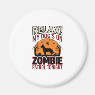 Aimant Chien de patrouille zombie Halloween Gravure vinta