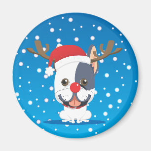 Aimant Chien de père Noël Reindeer