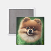 Aimant Chien de Poméranie en tenue de jour St. Patrick (Recto/Verso)