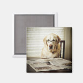 Aimant Chien de routine du matin (Recto/Verso)