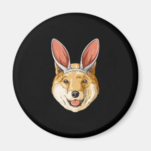 Aimant Chien de Shiba avec oreilles de lapin de Pâques