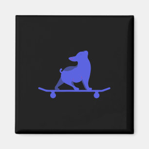 Aimant Chien de skate drôle amateur de bouledogue françai