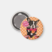 Aimant Chien de taureau et bonbons français (Recto/Verso)