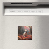 Aimant Chien de taureau français en automne Leaves automn (In Situ (Lave-vaisselle))