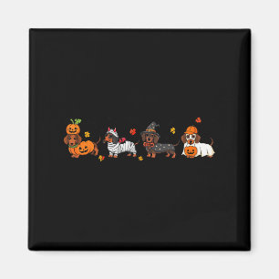 Aimant Chien de Vienne Sorcière Joyeux Halloweenie Mignon