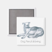 Aimant Chien. Dessin au crayon. (Recto/Verso)