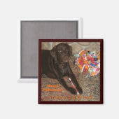 Aimant Chien d'Halloween avec dent sucrée (Recto/Verso)