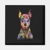 Aimant Chien Doberman coloré (Devant)