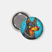 Aimant chien dobermann (Recto/Verso)