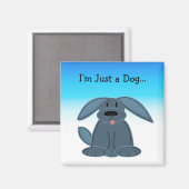 Aimant Chien drôle avec citation (Recto/Verso)