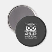 Aimant Chien Drôle Dieu Écrit à l'Envers (Recto/Verso)