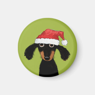 Aimant Chien drôle Père Noël de saucisse