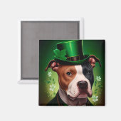 Aimant Chien du Staffordshire américain à la St. Patrick' (Recto/Verso)