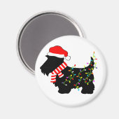 Aimant Chien écossais de Noël avec lumières (Recto/Verso)