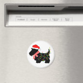 Aimant Chien écossais de Noël avec lumières (In Situ (Lave-vaisselle))