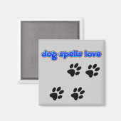 Aimant Chien Écrit Amour (Recto/Verso)