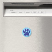 Aimant Chien Empreinte de patte Art En Bleu (In Situ (Lave-vaisselle))