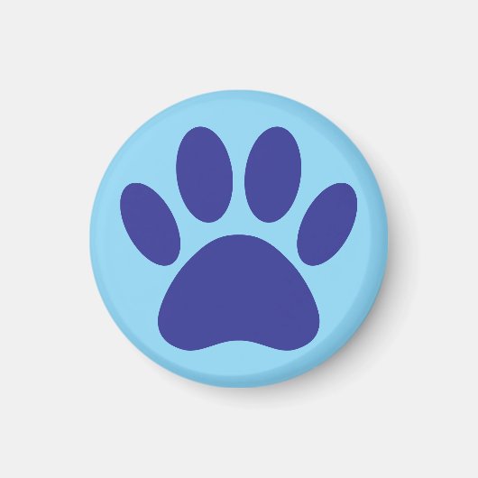 Aimant Chien Empreinte de patte Art En Bleu (Devant)
