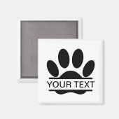 Aimant Chien Empreinte de patte Fractionner Dessin Texte  (Recto/Verso)