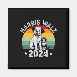 Aimant Chien Et Chat Vintage Kamala Harris Tim W 2024 Ele