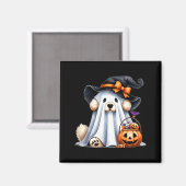 Aimant Chien fantôme d'Halloween (Recto/Verso)