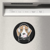Aimant Chien frais avec Bubblegum mignon Beagle amusant (In Situ (Lave-vaisselle))